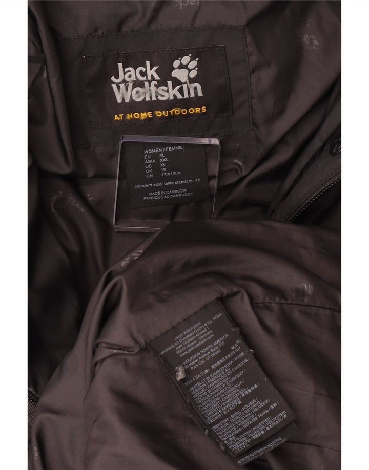Jack Wolfskin ženski podstavljeni kaput s kapuljačom UK 18 XL sivi poliester