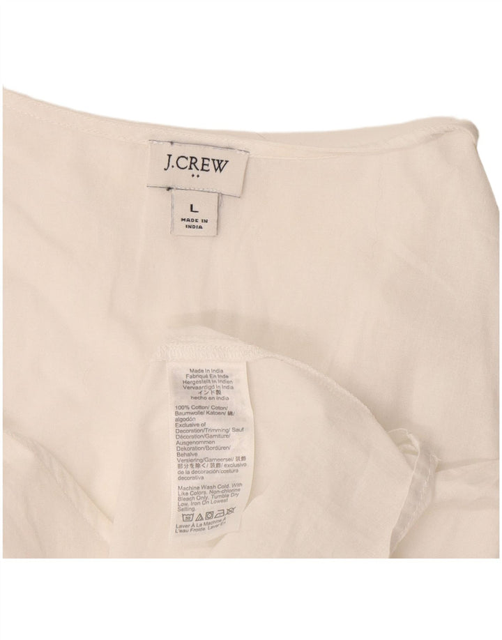 J. Crew gornji dio ženske bluze UK 16 Veliki bijeli pamuk