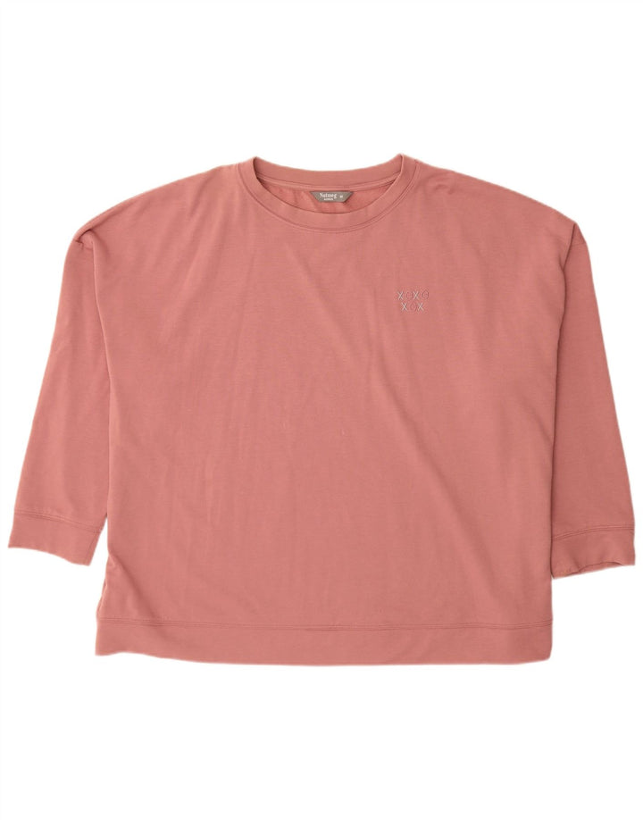 VINTAGE Ženska prevelika majica s kratkim rukavima UK 22 3XL Ružičasti poliester