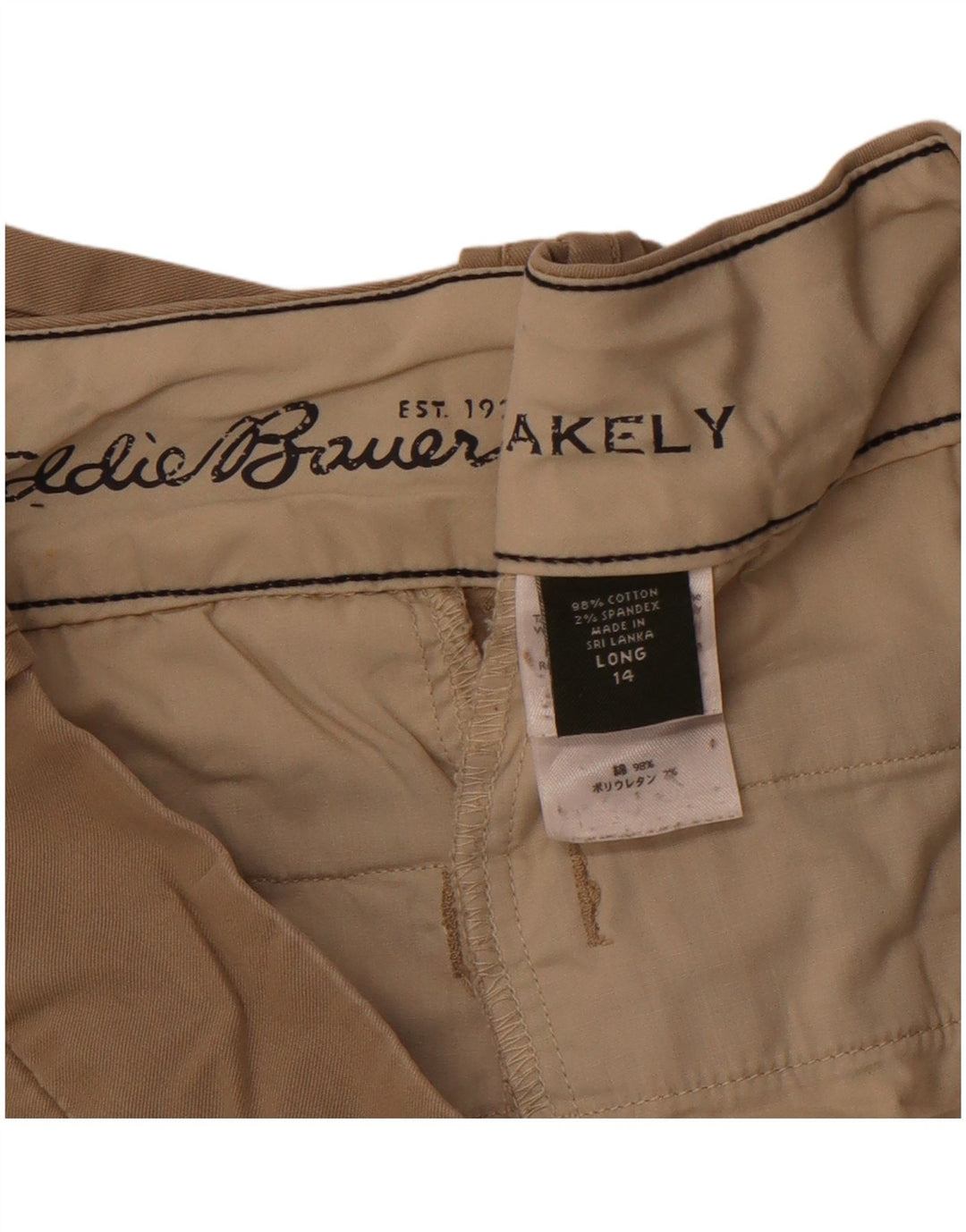EDDIE BAUER Ženske Blakely Fit ležerne hlače US 14 XL W34 L34 Bež
