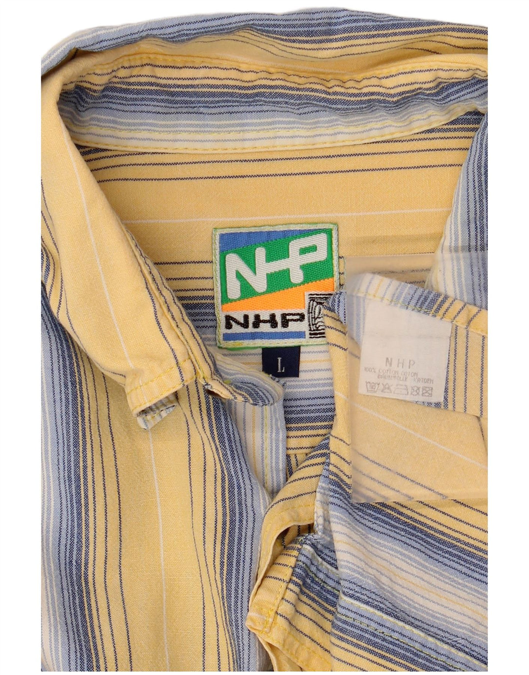 VINTAGE muška košulja, veliki pamuk na žute pruge