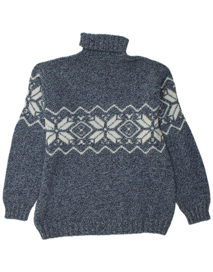 Barbieri muški pulover s rol izrezom XL tamnoplavi Fair Isle