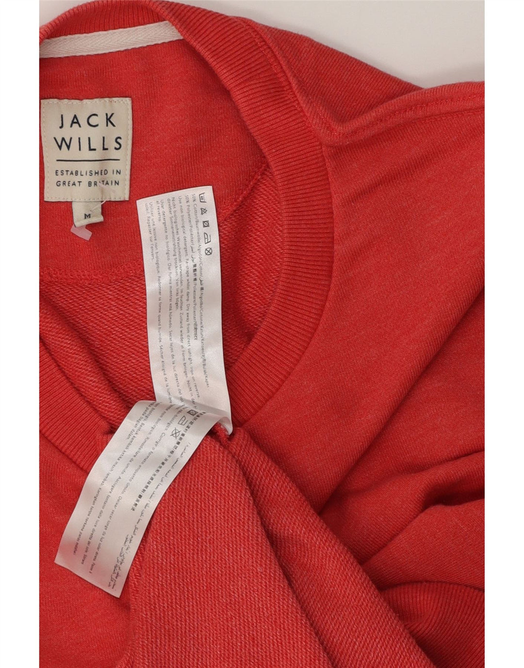 Jack Wills Muški džemper s trenirkom srednje veličine, crveni pamuk