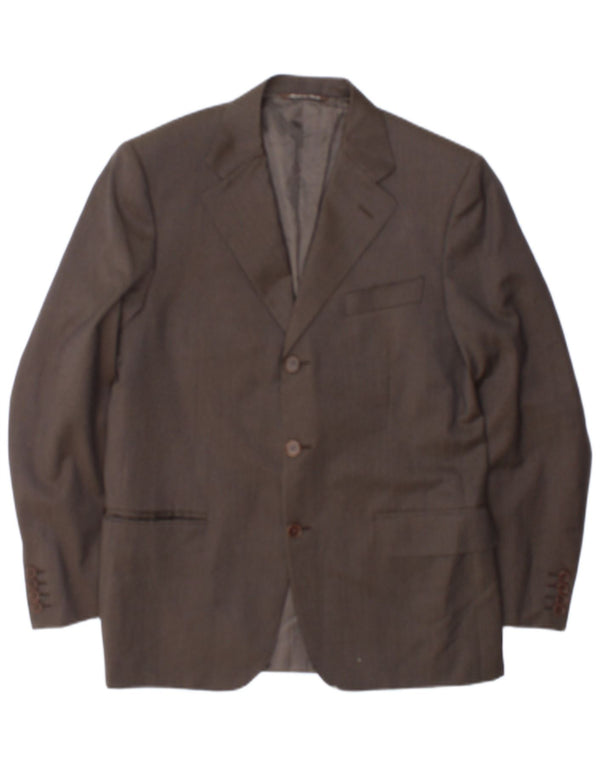 Canali Mens 3 Button Blazer Jacket IT 46 Small Brown Wool