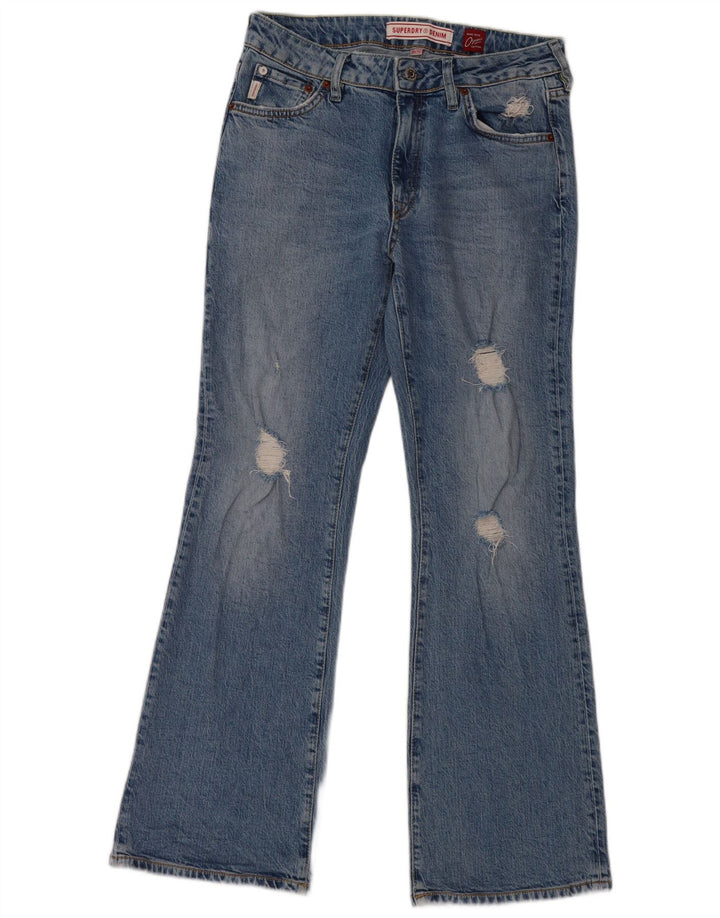 SUPERDRY Ženske traperice s oskudnim krojem W30 L30 Plavi pamuk