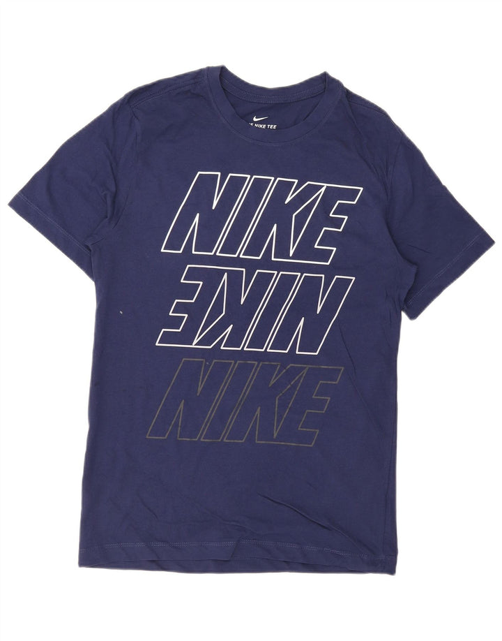 NIKE Muška majica kratkih rukava s grafičkim motivima, mala tamnoplava pamuk