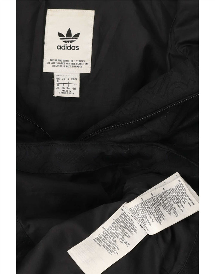 Adidas ženska jakna s kapuljačom i podstavljenom grafikom UK 8, mali crni poliester