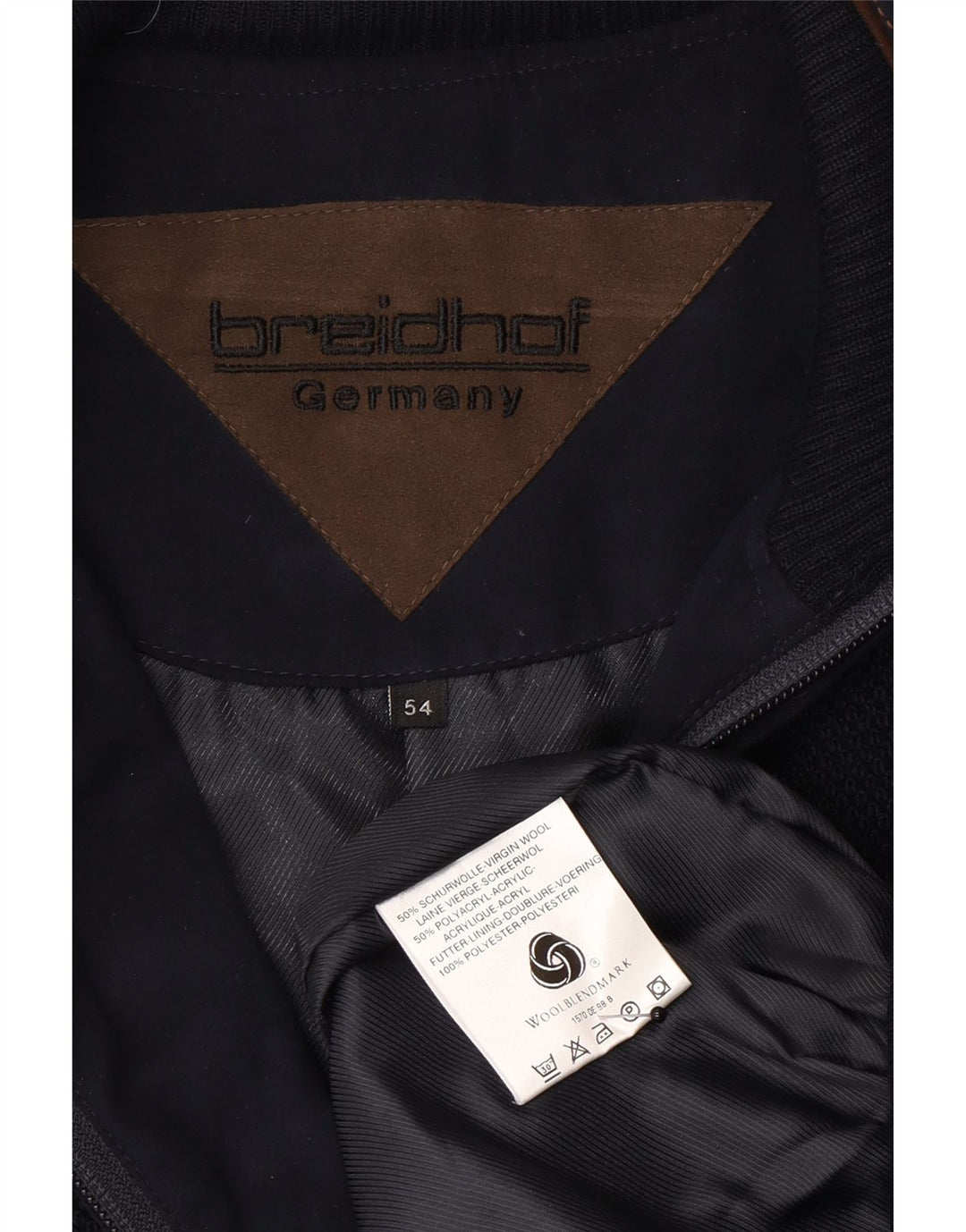 Breidhof muška pletena bomber jakna EU 54 2XL tamnoplava vuna