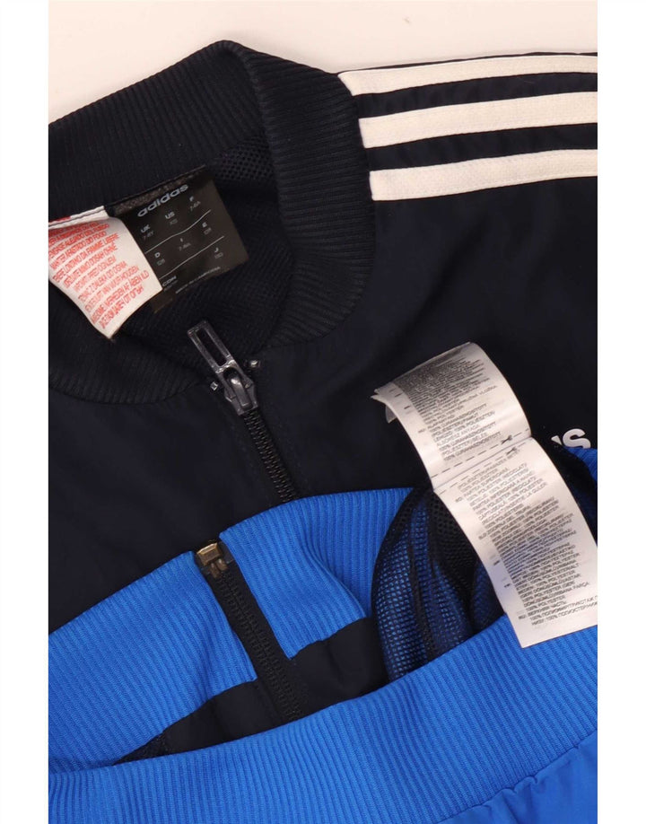 Gornja jakna od trenirke Adidas za dječake 7-8 godina, poliester plave boje