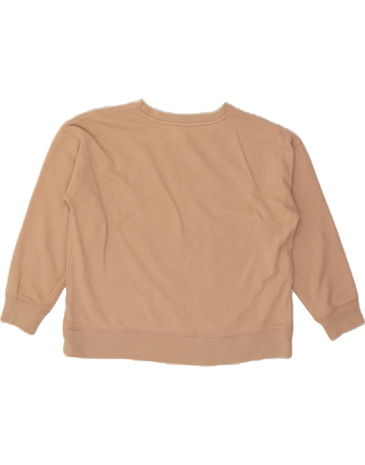 J. CREW Womens Oversized Graphic Sweatshirt Jumper UK 10 Small Beige Vintage J. Crew and Second-Hand J. Crew from Messina Hembry 