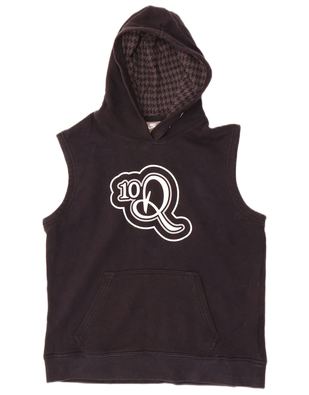 NIKE Boys Graphic Sleeveless Hoodie Džemper 10-11 Years Medium Black Pamuk