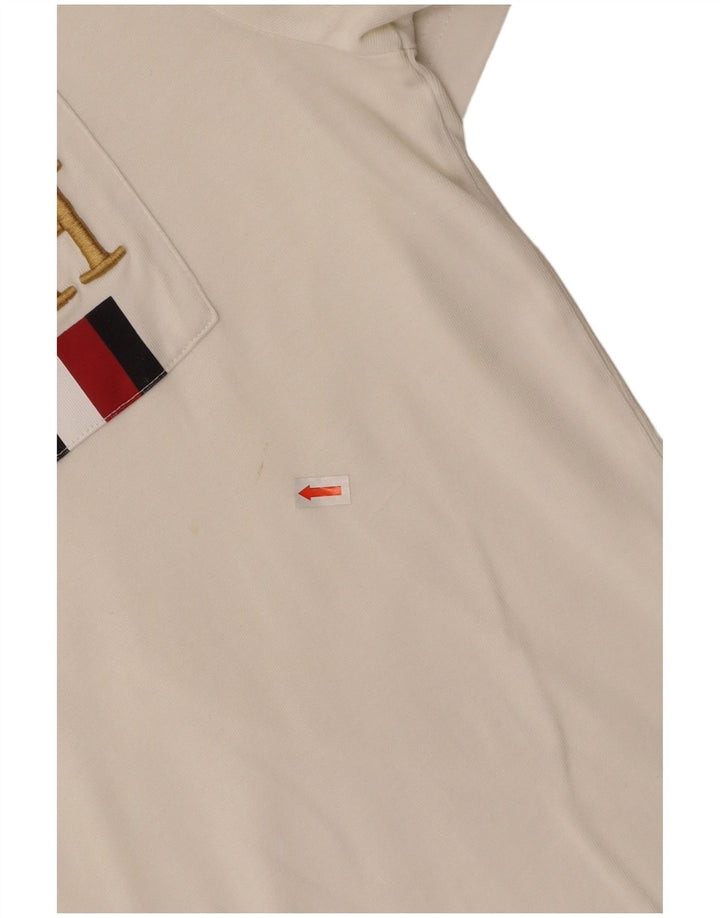 TOMMY HILFIGER Mens Graphic T-Shirt Top Medium White Cotton