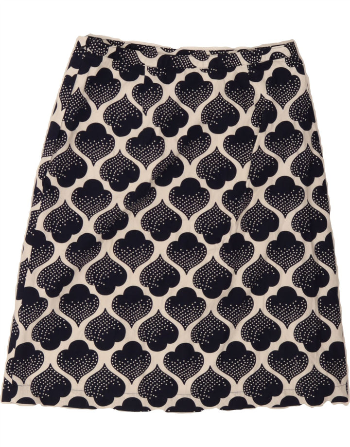 BODEN Womens Abstract Pattern A-Line Skirt UK 10 Small W28  Black Cotton Vintage Boden and Second-Hand Boden from Messina Hembry 