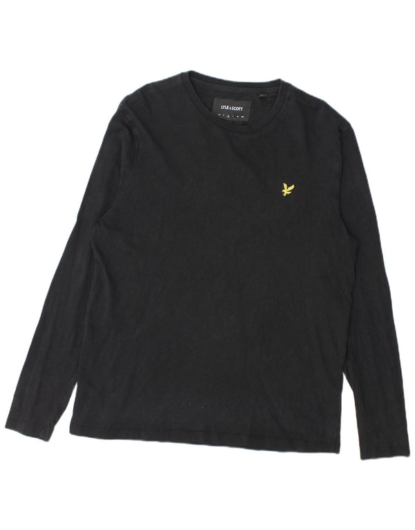 Lyle & Scott Mens Top Long Sleeve Medium Black Cotton