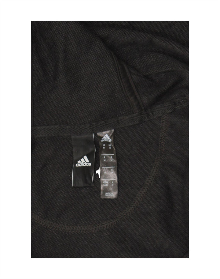 ADIDAS Mens Zip Hoodie Sweater Medium Black Cotton Vintage Adidas and Second-Hand Adidas from Messina Hembry 