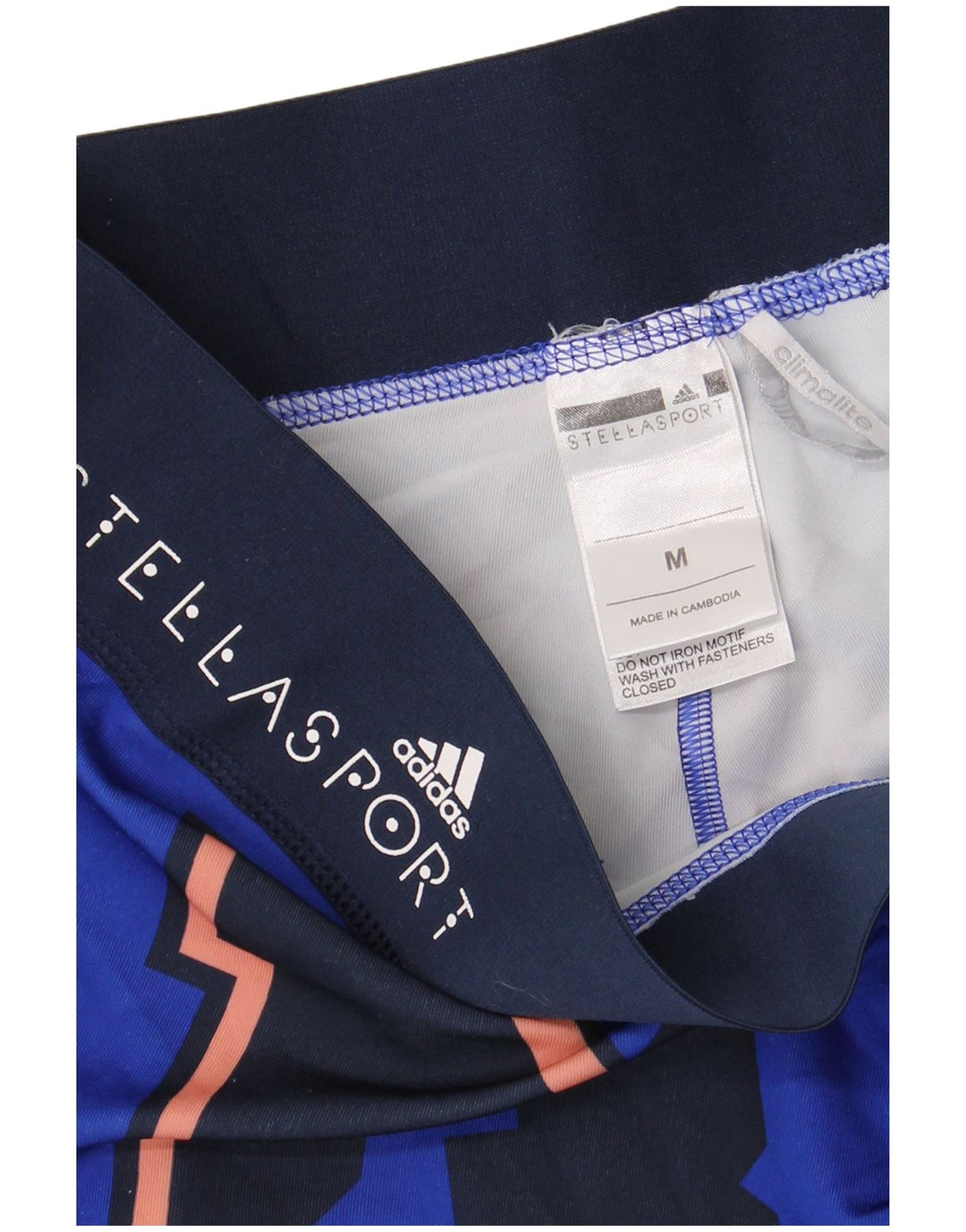 ADIDAS Ženske Climalite Graphic Leggings UK 14 Srednje plavi poliester