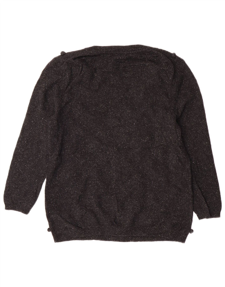 Hobbs ženski džemper s veznim izrezom UK 14 srednje crne vunene klasike