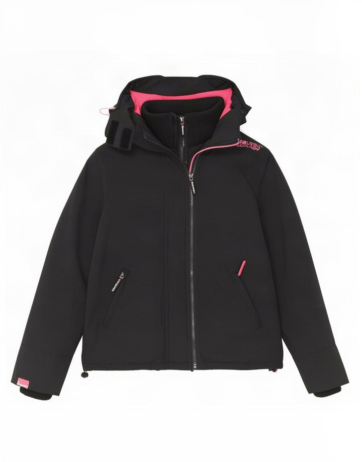 Superdry ženska jakna vjetrovka s kapuljačom UK 14 srednje crna