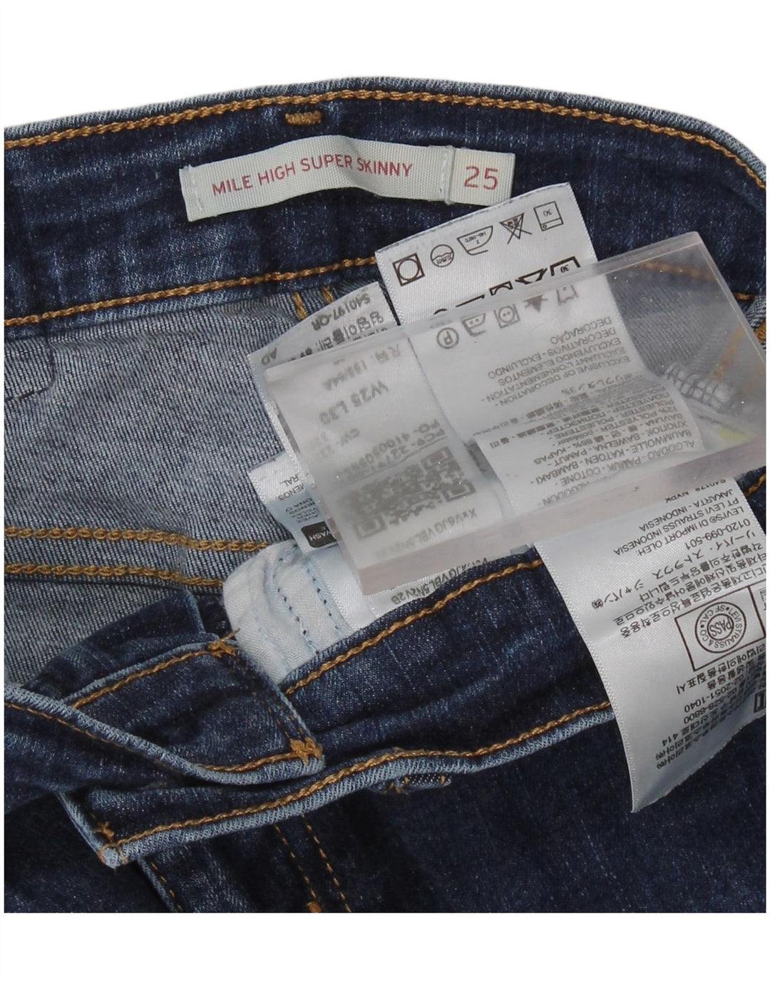 LEVI'S Ženske Mile High Super Skinny traperice W25 L30 Plavi pamuk