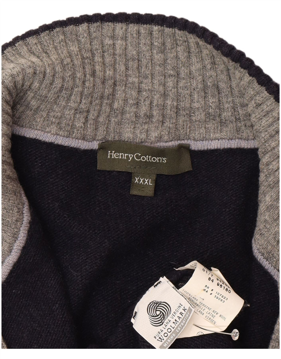 Henry Cottons muški kardigan pulover 3XL tamnoplava vunena