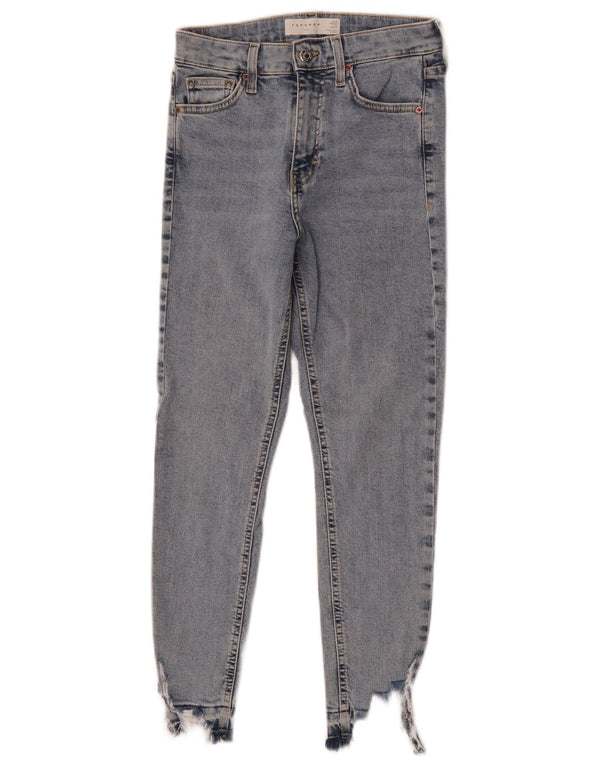 Topshop ženske traperice Jamie Distressed Crop Skinny, W26 L24, plavi pamuk