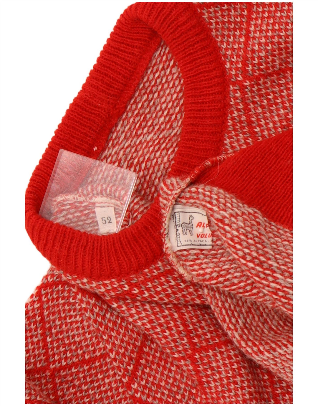 VINTAGE muški džemper s okruglim izrezom IT 52 Veliki crveni geometrijski