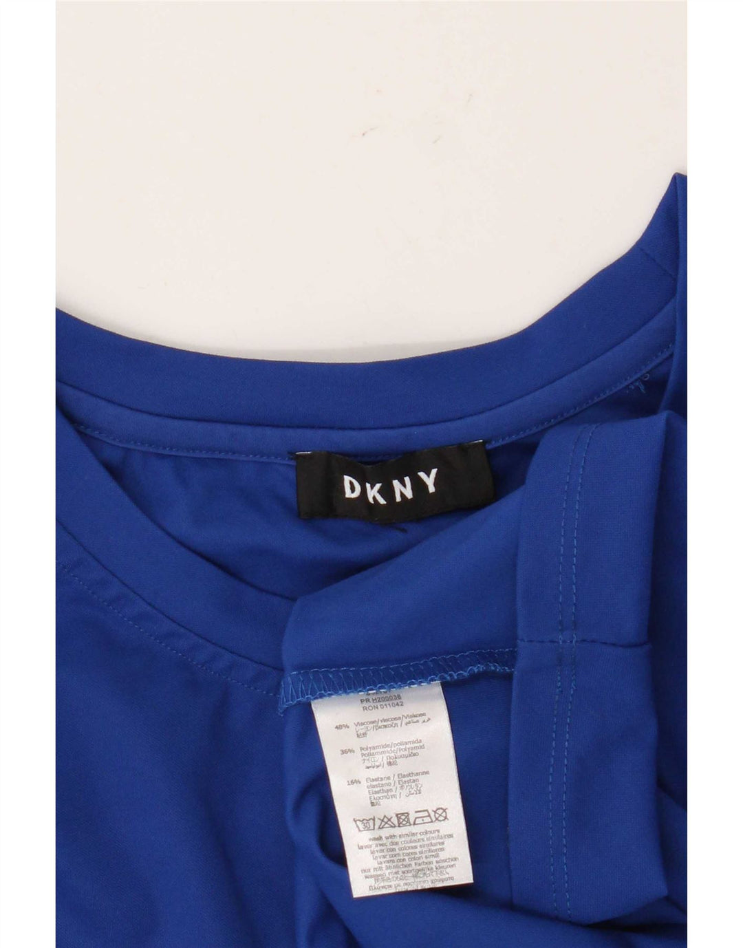 Dkny Ženska grafička majica tunike dugih rukava UK 14 Srednje plava viskoza