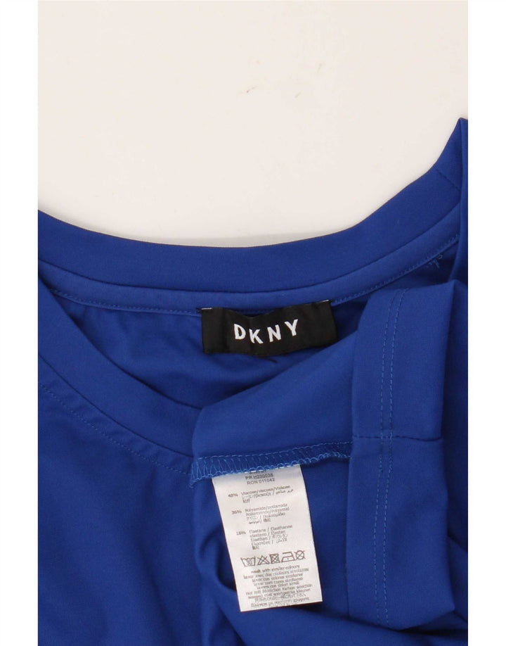 Dkny Ženska grafička majica tunike dugih rukava UK 14 Srednje plava viskoza