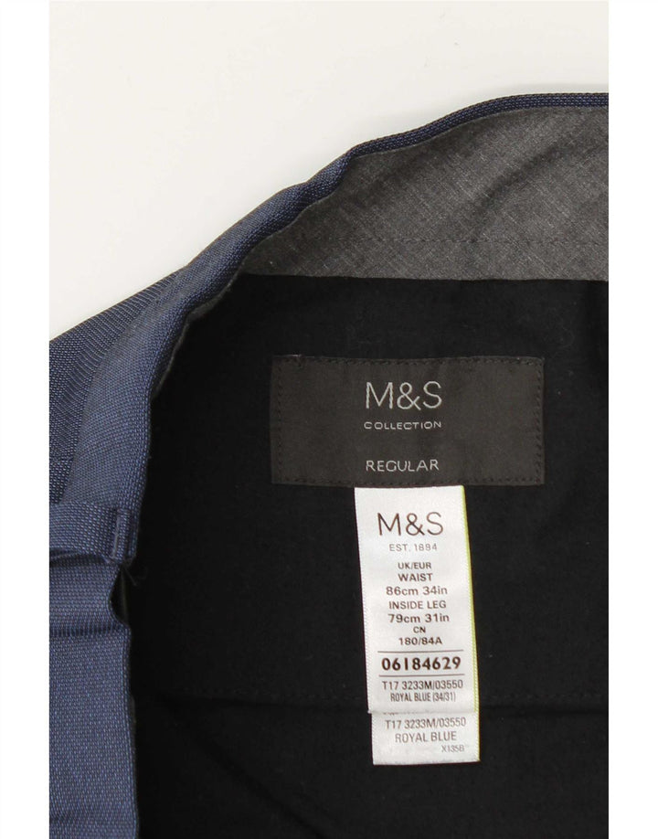 Marks & Spencer muške hlače standardnog kroja W34 L31 tamnoplavi poliester