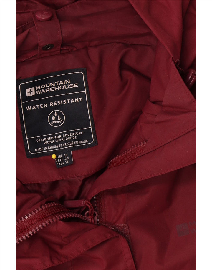 Mountain Warehouse Ženska kišna jakna s kapuljačom UK 16 Veliki tamnocrveni poliester