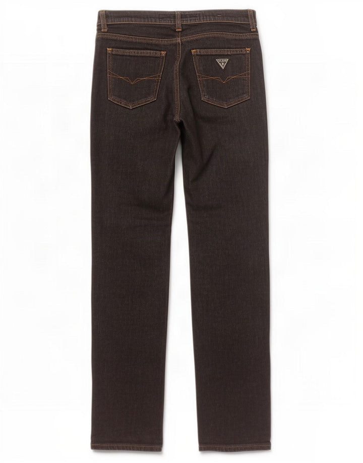 Ženske traperice Guess Bootcut W27 L31 crni pamuk