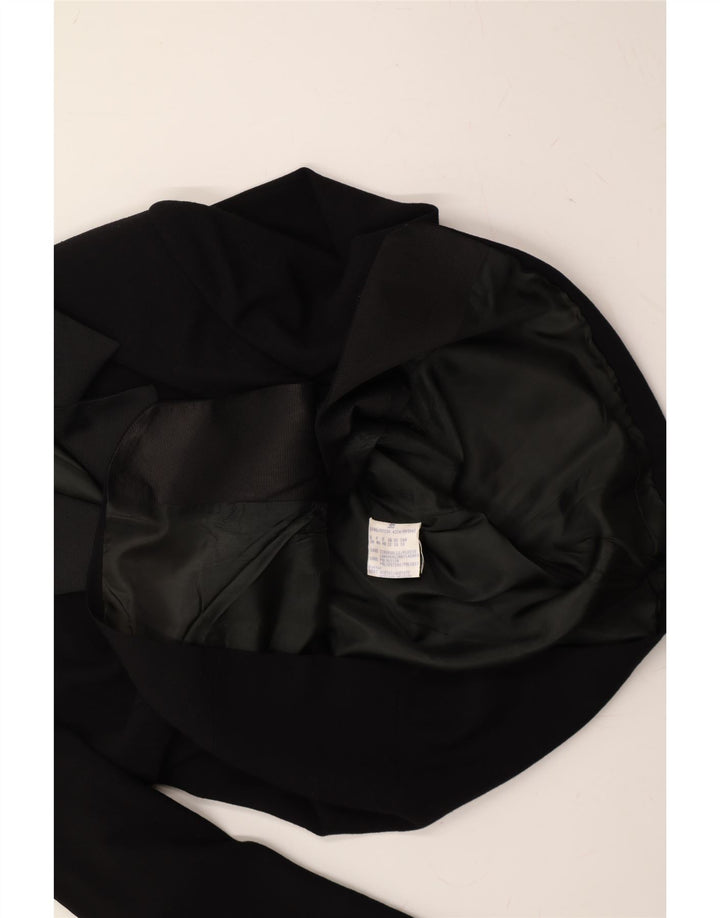 VINTAGE Womens 3 Button Blazer Jacket UK 12 Medium Black Wool Vintage Vintage and Second-Hand Vintage from Messina Hembry 