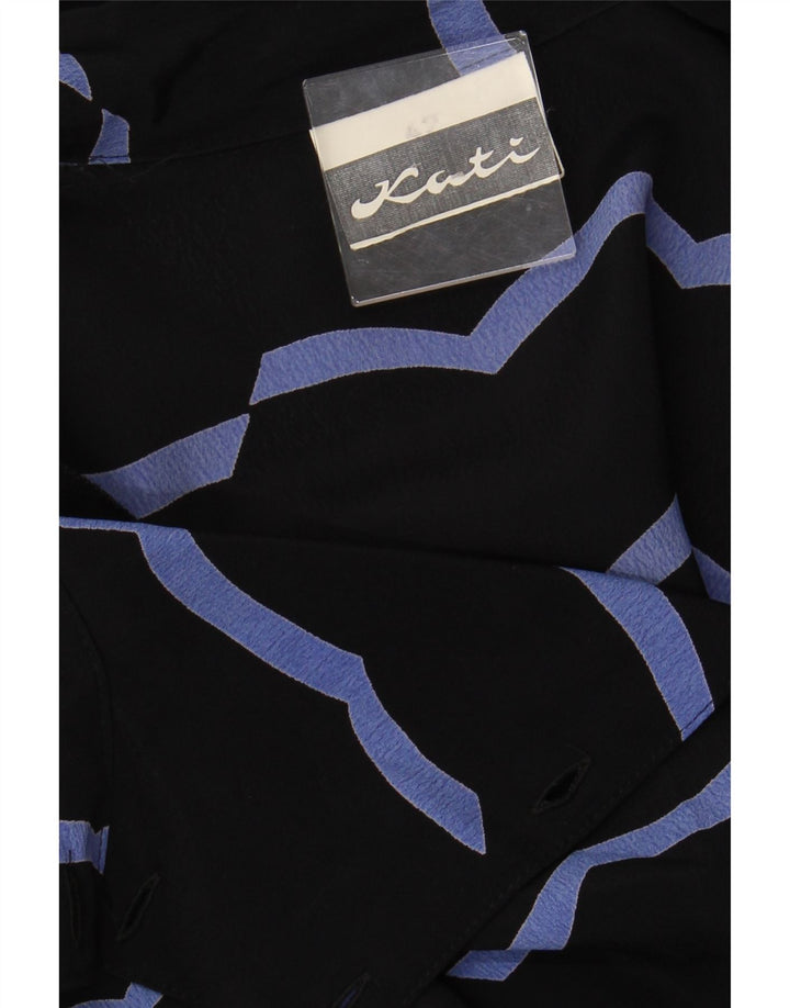 VINTAGE ženska maksi haljina 3/4 rukava IT 42 srednje crna prugasta viskoza