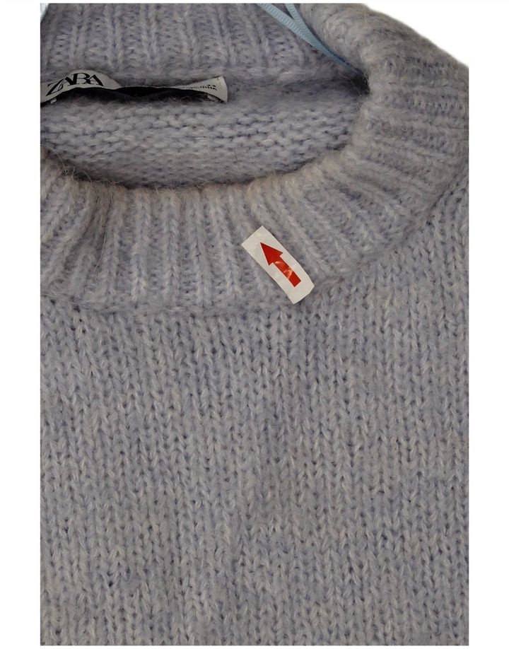 Zara ženski pulover s okruglim izrezom UK 18 XL plavi poliester