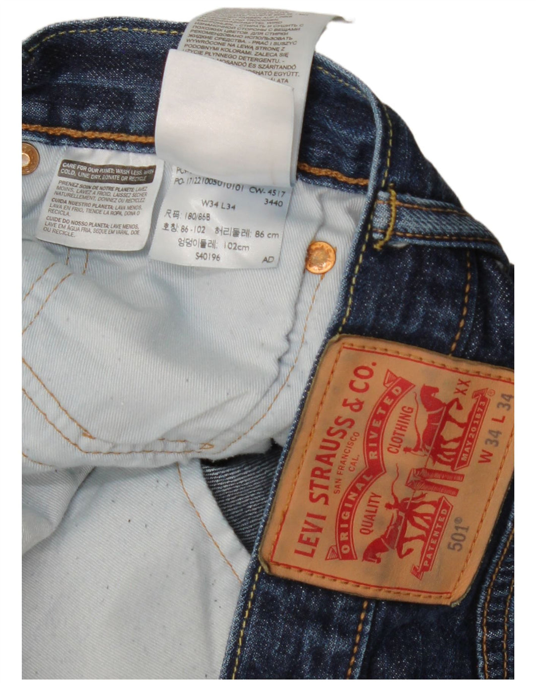 LEVI'S muške 501 ravne traperice W34 L34 Plave