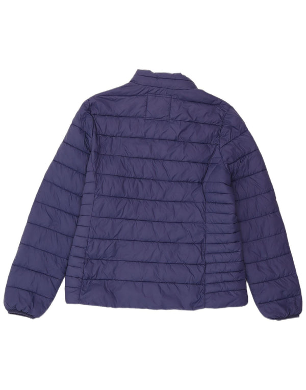 CREW CLOTHING Ženska podstavljena jakna UK 14 Veliki tamnoplavi najlon