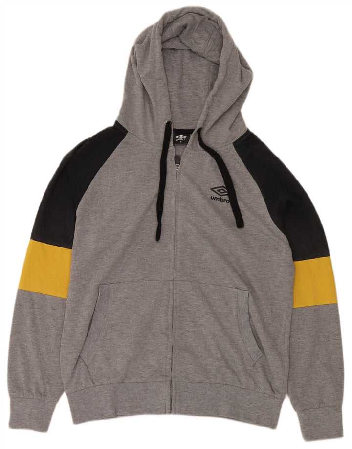 UMBRO muški pulover s kapuljačom na patentni zatvarač, srednje sivi pamuk