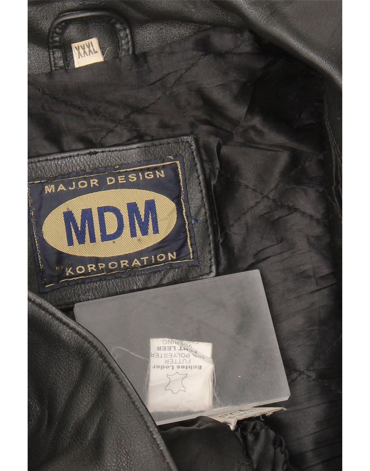 Vintage ženska kožna biciklistička jakna UK 22 3XL crna koža