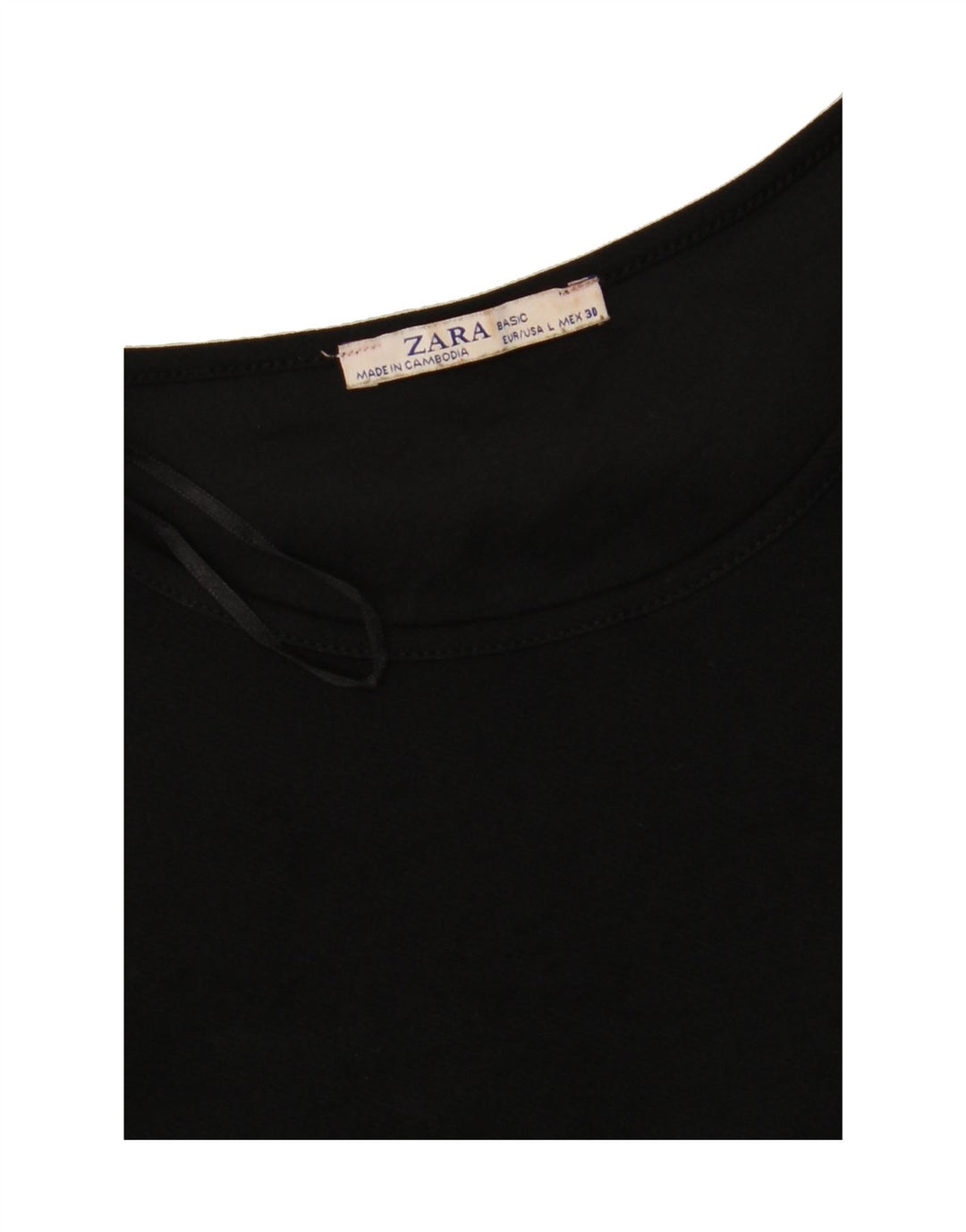 ZARA Womens 3/4 Sleeve Shift Dress UK 14 Large Black Polyester Vintage Zara and Second-Hand Zara from Messina Hembry 