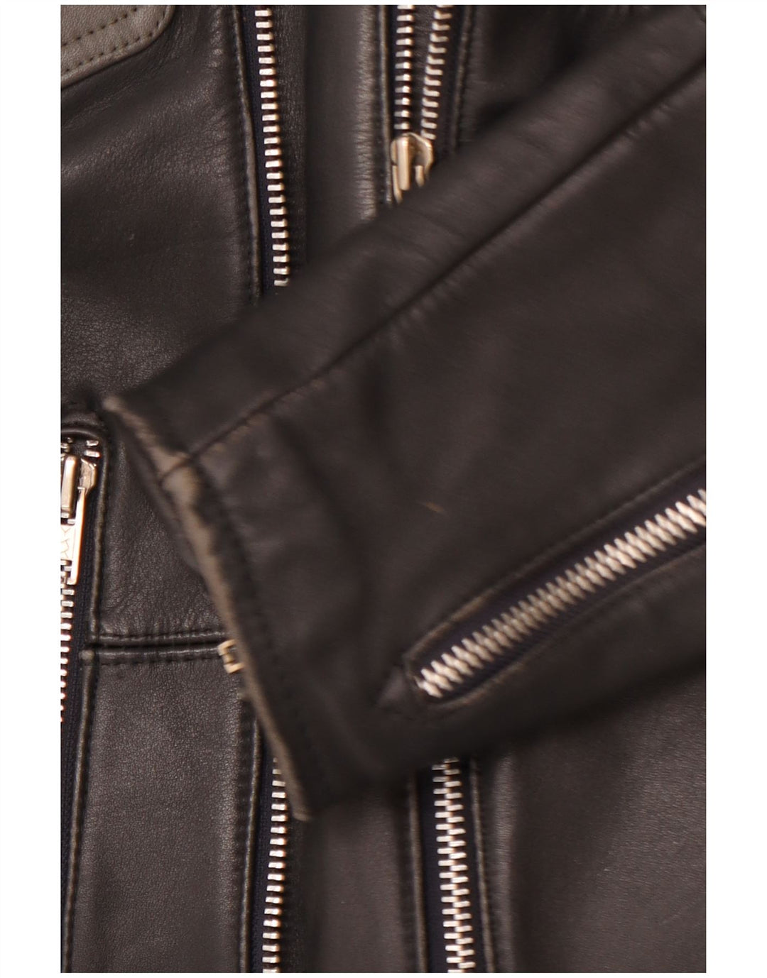 MQP muška kožna biciklistička jakna UK 46 3XL crna koža bez boja