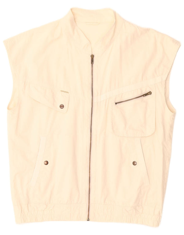 Explorer Mens Utility Gilet UK 38 Medium Off White Pamuk