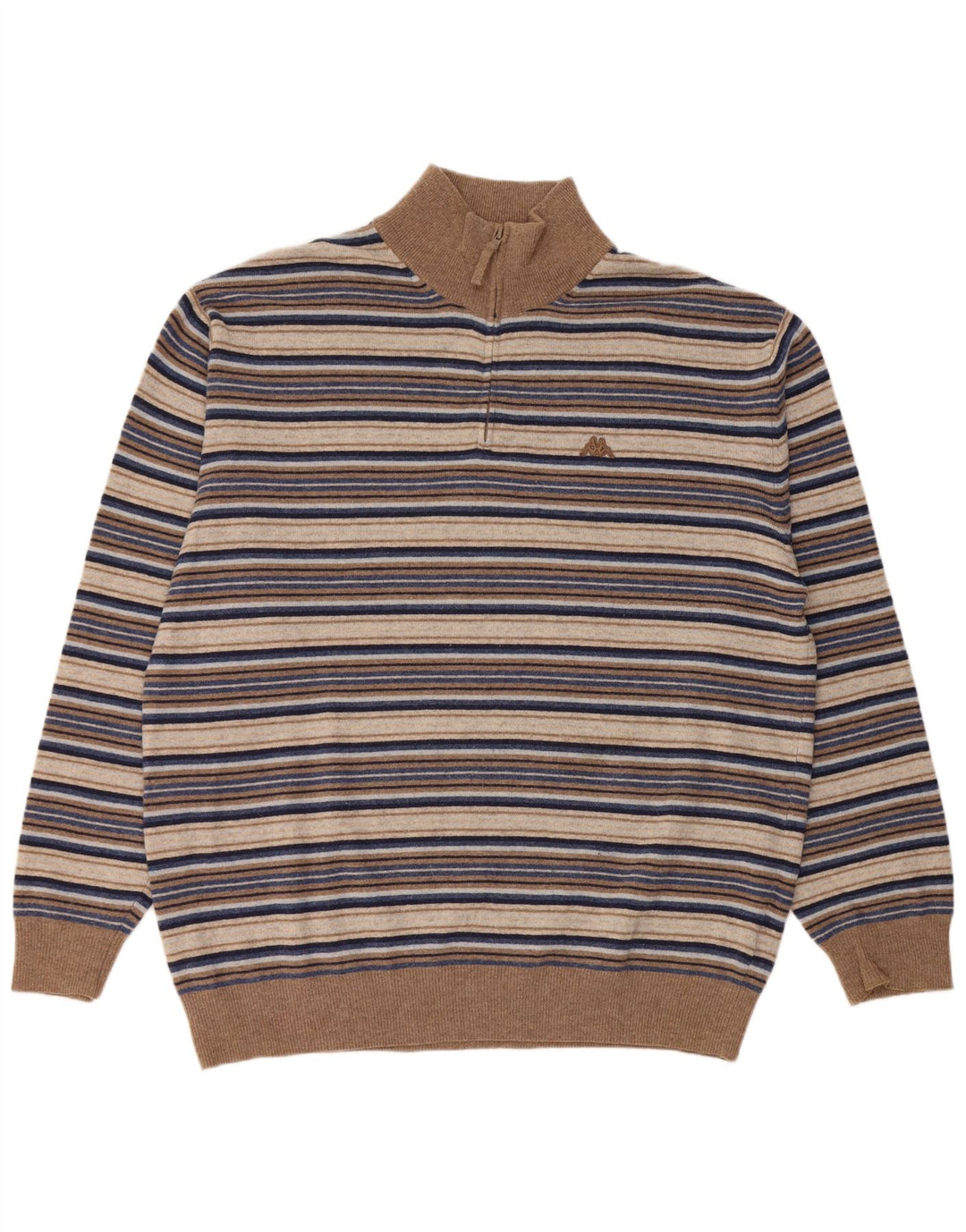 Kappa muški džemper s izrezom s patentnim zatvaračem 3XL vuneni raznobojni prugasti