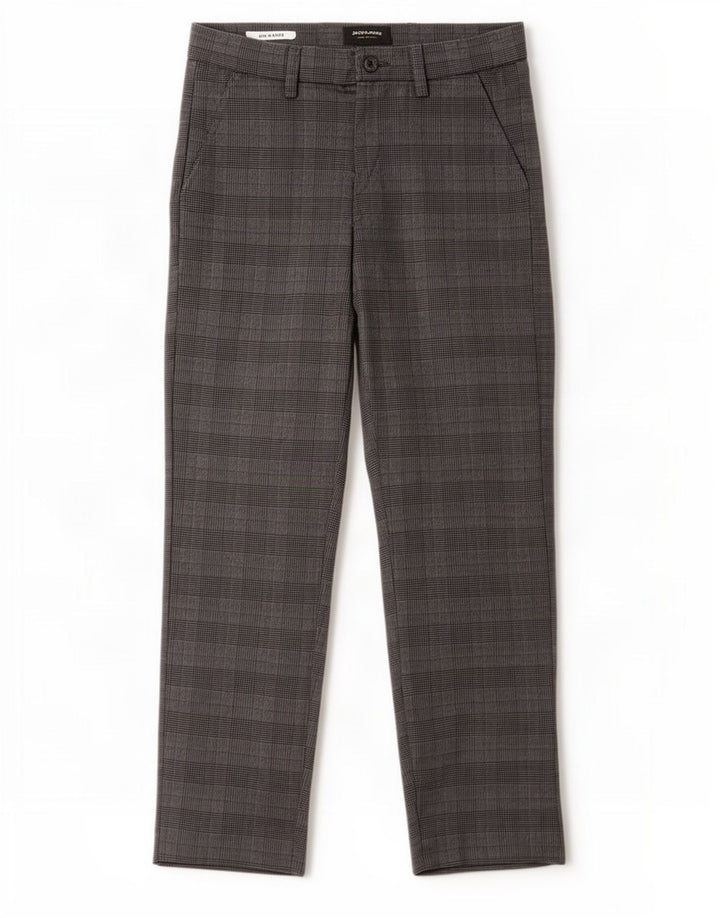 Jack & Jones muške uske hlače Marco W28 L30 sivi karirani poliester