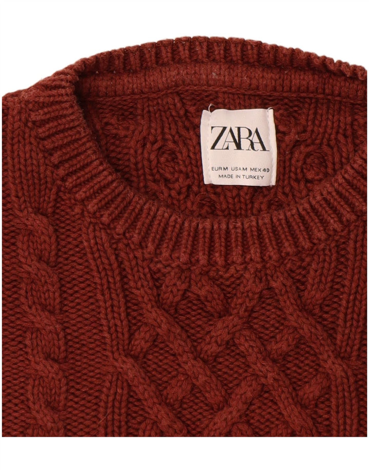 Zara muški džemper s okruglim izrezom srednje smeđe boje