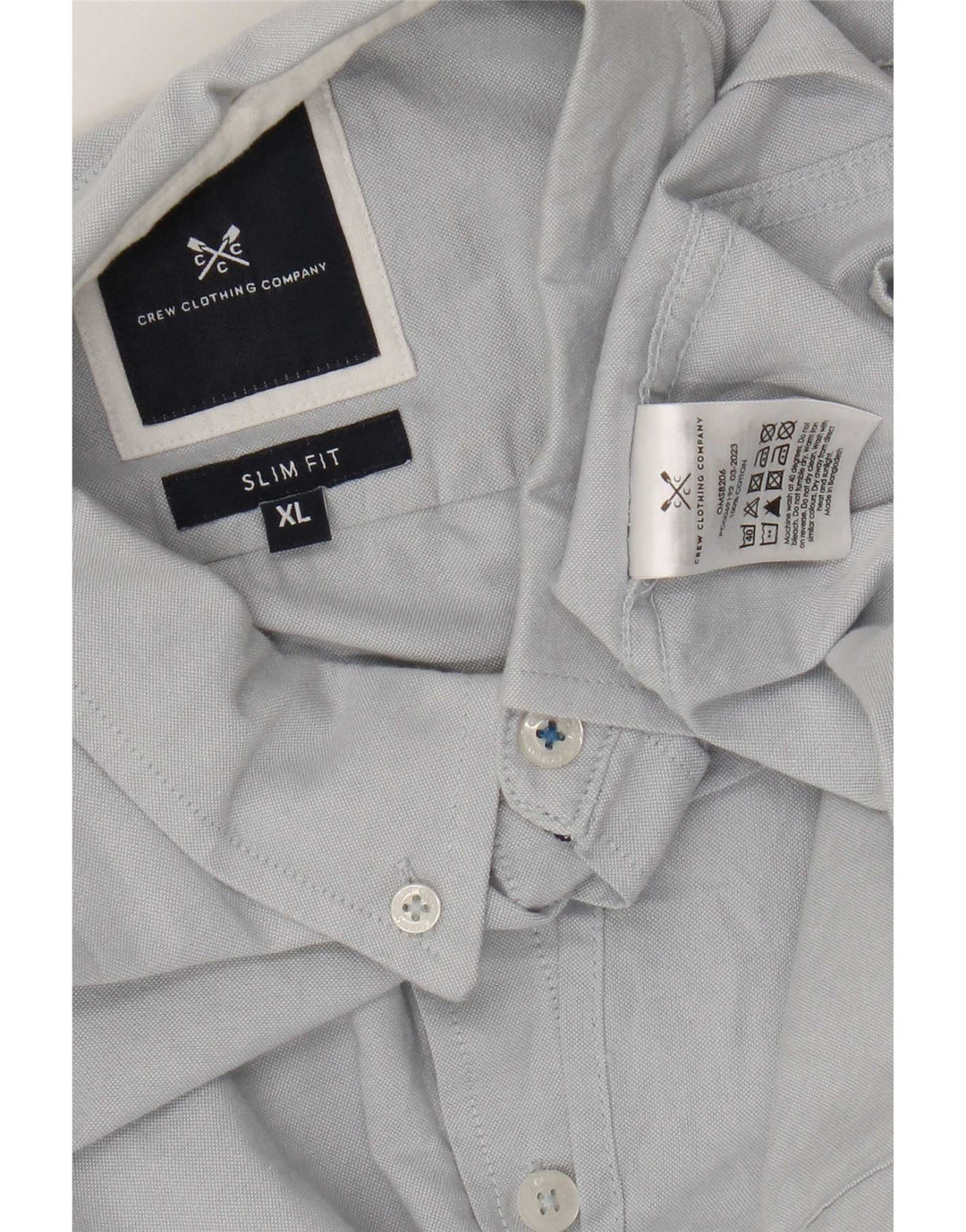 Crew Clothing Muška uska košulja Srednje plavi pamuk