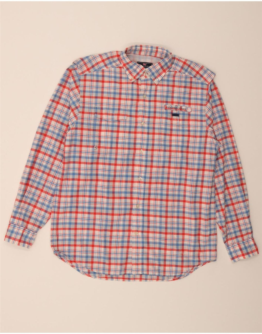 VINEYARD VINES Mens Shirt Medium Red Check Nylon Vintage Vineyard Vines and Second-Hand Vineyard Vines from Messina Hembry 