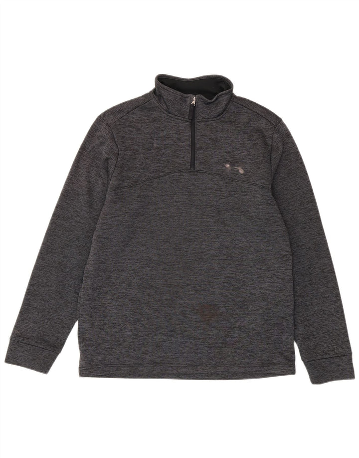 Under Armour muška dukserica Cold Gear s izrezom i patentnim zatvaračem Srednje siva s pjegama