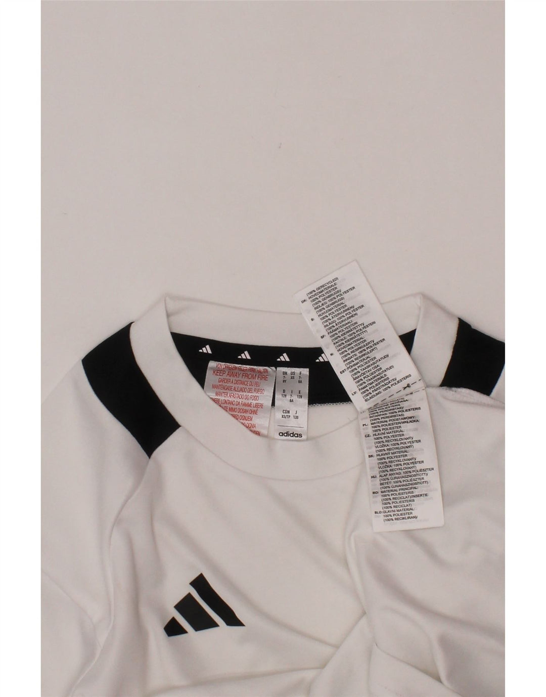 ADIDAS Boys Aeroready T-Shirt Top 7-8 Years Bijeli Colourblock Poliester