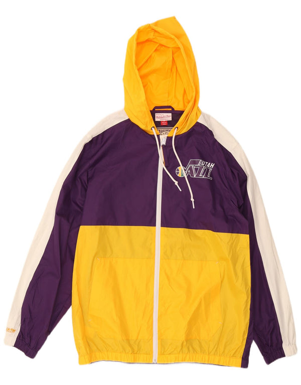 Mitchell & Ness muška kišna jakna s grafičkim motivima UK 40 Large Purple Colourblock