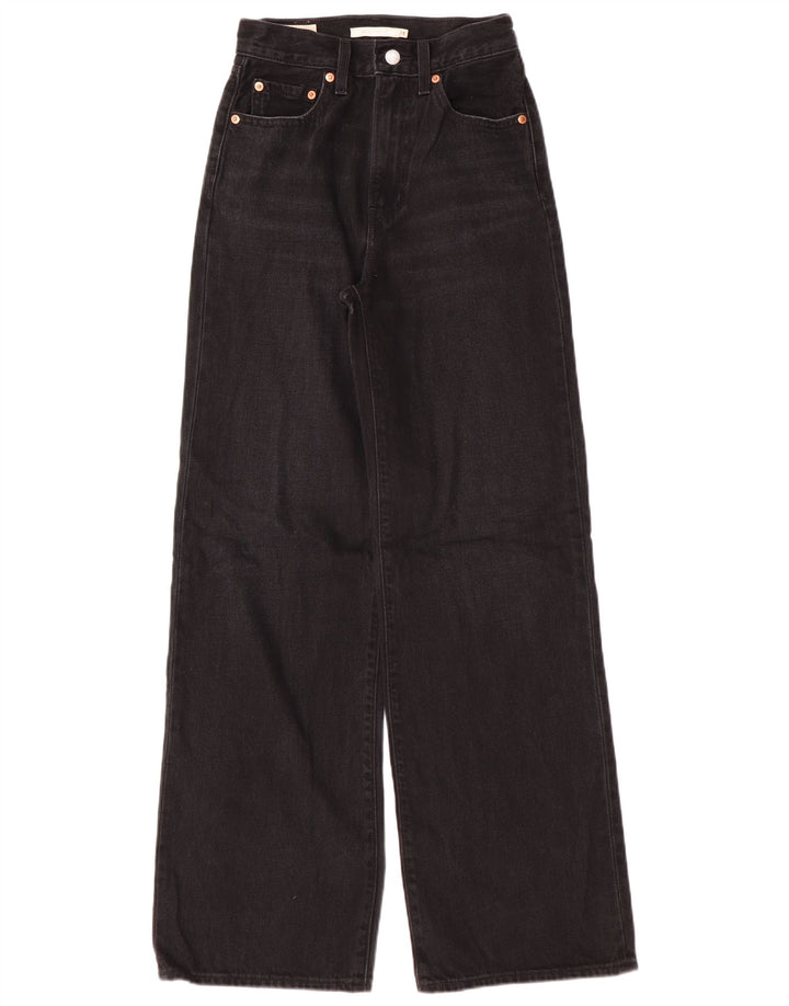 Levi's ženske široke traperice visokog struka W24 L32 crne pamučne klasične